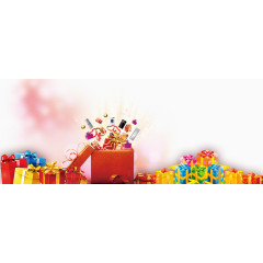 一大堆礼物盒装饰