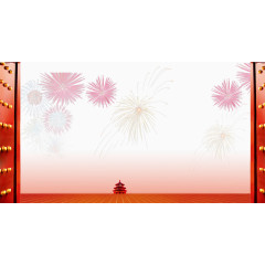 天坛前燃放的烟花