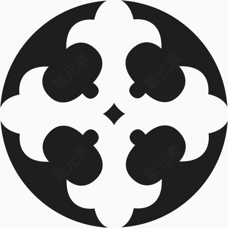 角花底纹花型对称平面图形