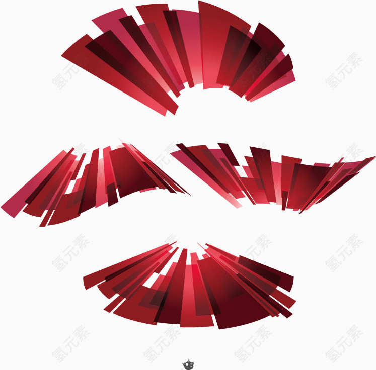 矢量手绘红色科技装饰图案