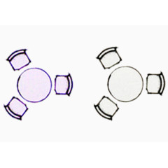 彩平图户型图手绘简约休闲桌椅