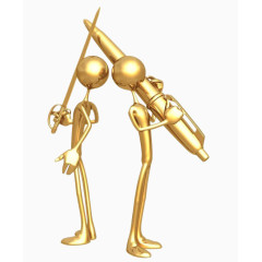 金色小人和钢笔