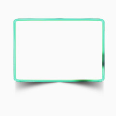 方框蓝色立体扁平对话框