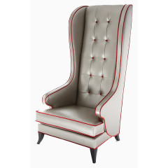 红色勾边装饰单人沙发