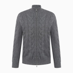 男士灰色高领毛衣