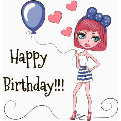 拿气球的矢量女孩