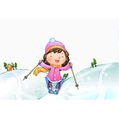 滑雪的女孩