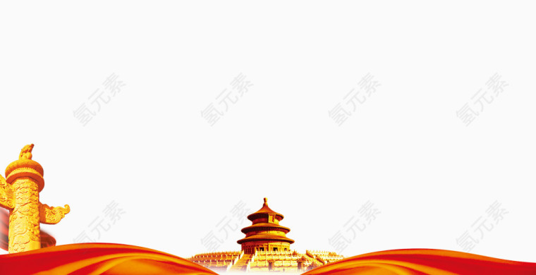 中国风精美金色天坛背景素材