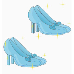 蓝色质感水晶鞋