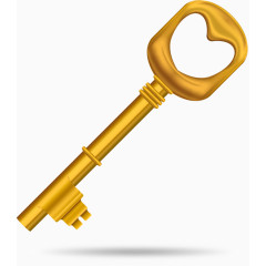 矢量手绘金色钥匙
