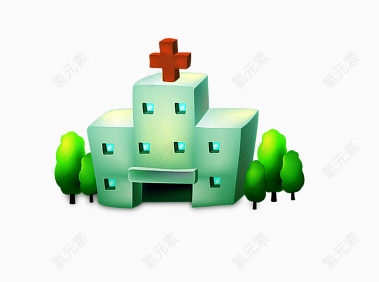 卡通医院插图元素