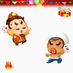 两人斗地主节日氛围背景