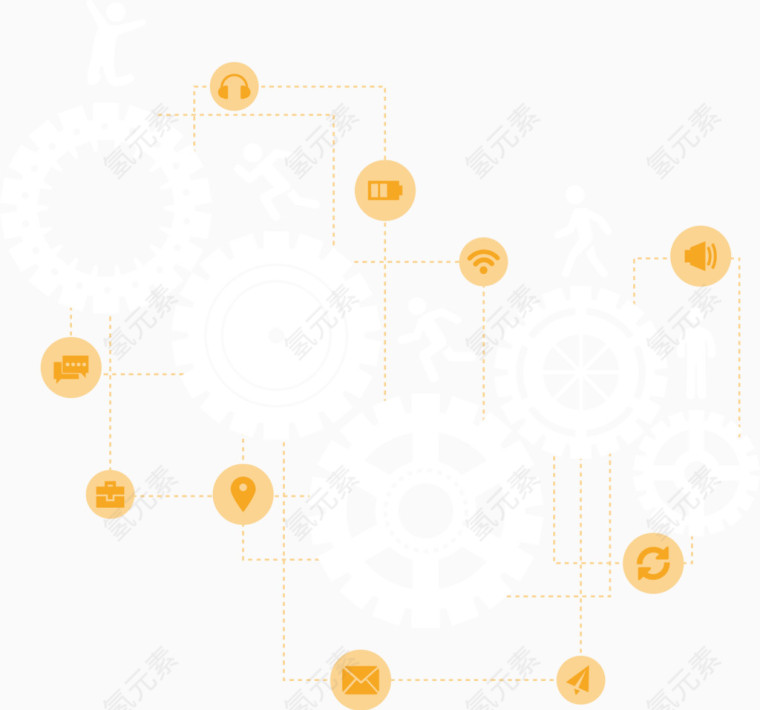 矢量橙色PPT背景