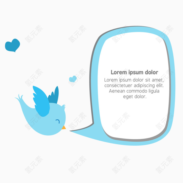 卡通小鸟对话泡泡