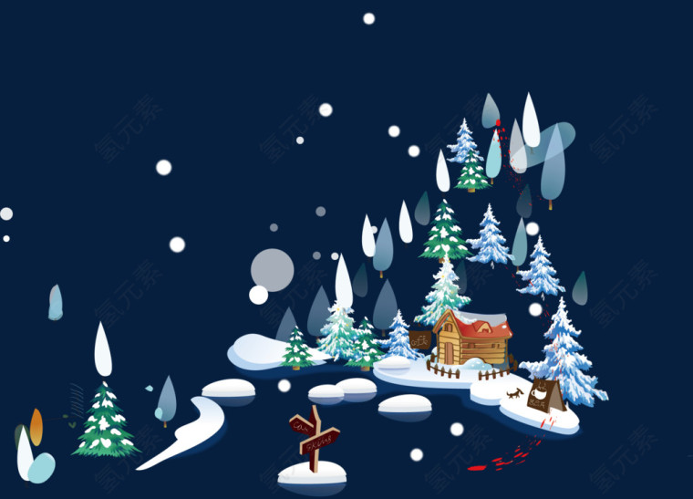 雪景冬季雪域素材