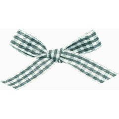 蓝色格子蝴蝶结布条