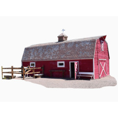 红色个性建筑物房屋