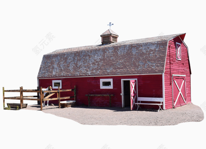 红色个性建筑物房屋