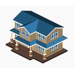 矢量建筑设计楼层房屋蓝色