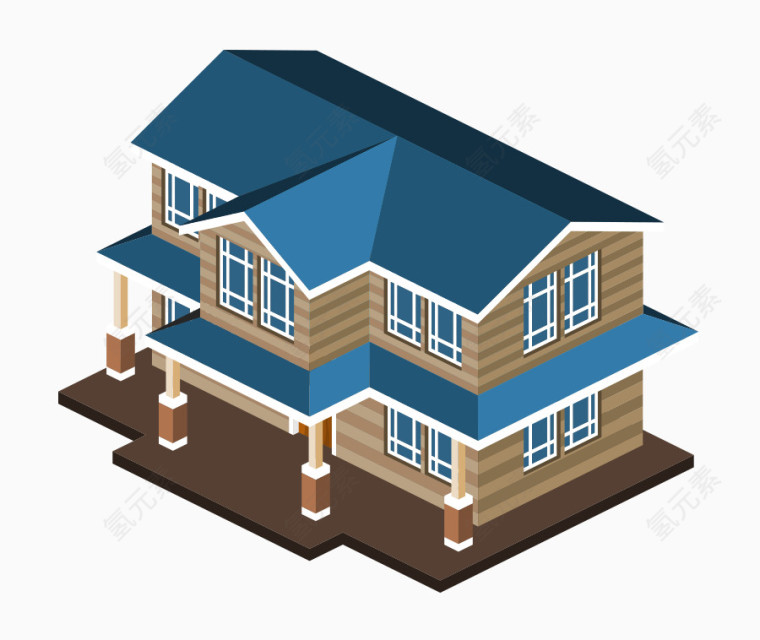 矢量建筑设计楼层房屋蓝色