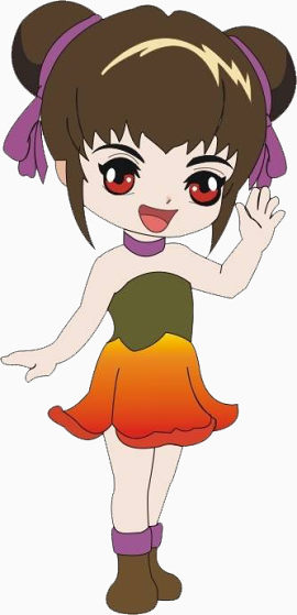 打招呼的女孩卡通