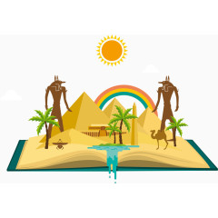 古埃及风格矢量故事书