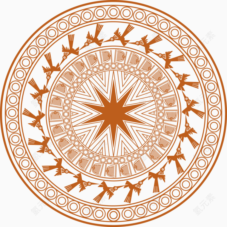 民族鼓花纹