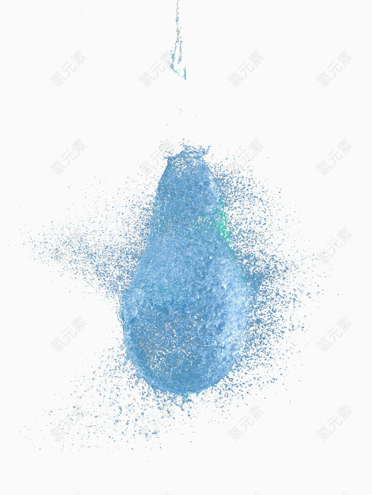 蓝色水球炸裂