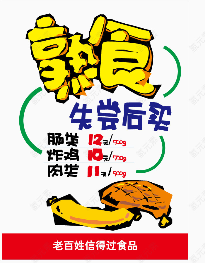 矢量熟食文案字体价格表psd