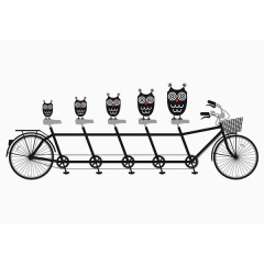 自行车上的猫头鹰