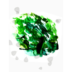 抽象绿色植物描绘