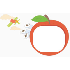 苹果背景卡通海报促销素材