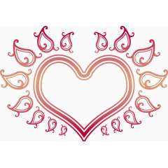花纹爱心矢量图