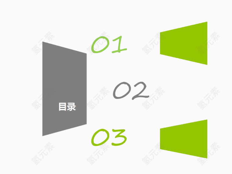绿色PPT目录模板