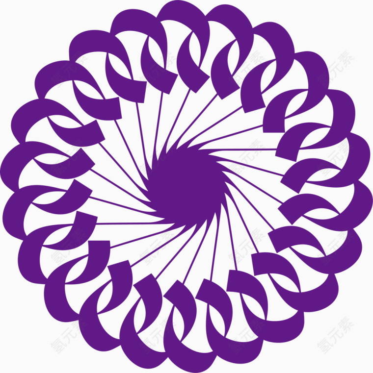 紫色彩带矢量图