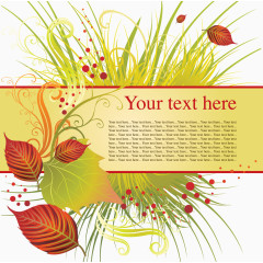 矢量秋天草地标签