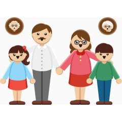 四口人幸福合照