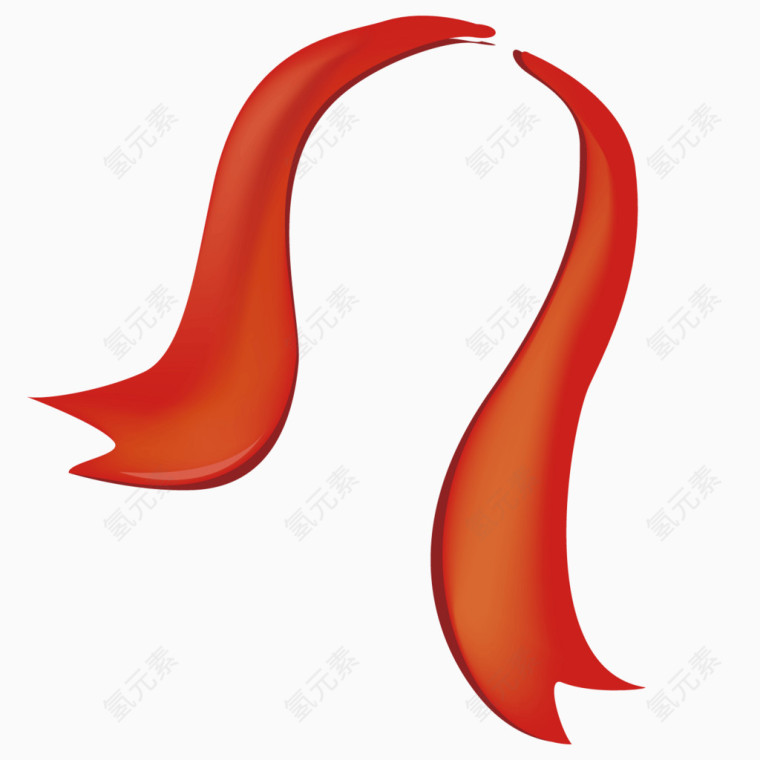 红色质感喜庆飘带