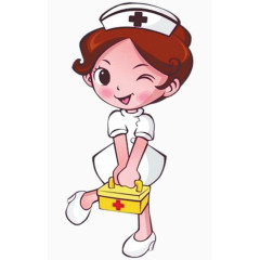 可爱脸红害羞小女孩小护士