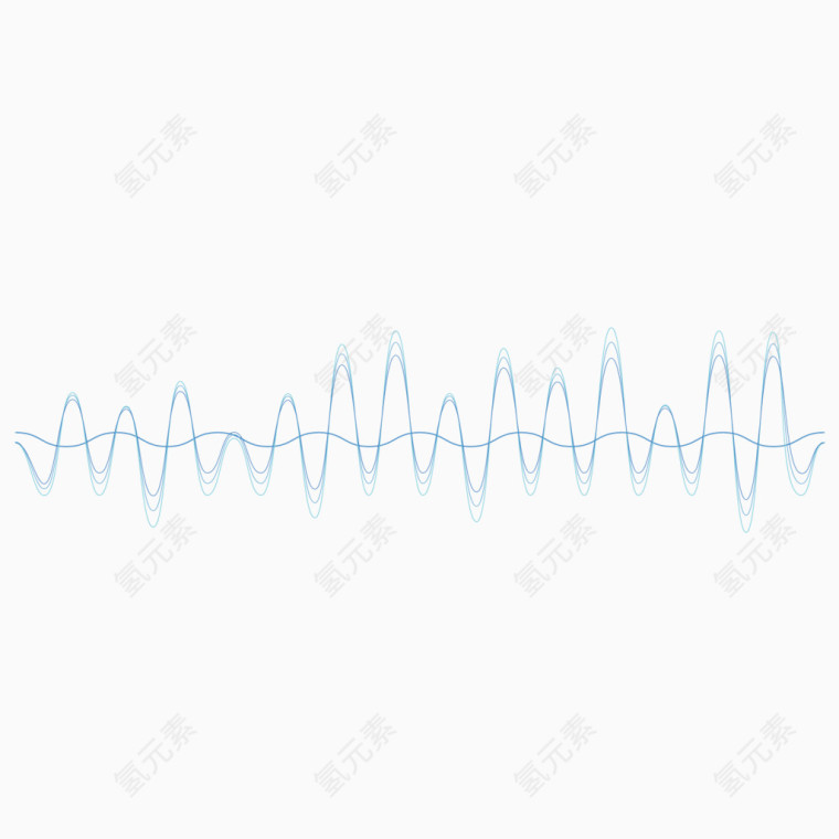 矢量声音波纹蓝色长波