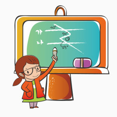 女孩在解答数学题