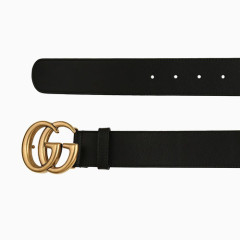 GUCCI女士真皮双G板扣腰带