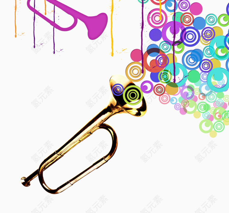 缤纷多彩溅墨喇叭