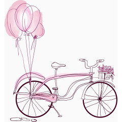 绑着气球的自行车