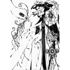 古风戏子人物手绘