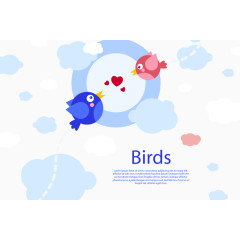 背景与鸟类在爱免费下载