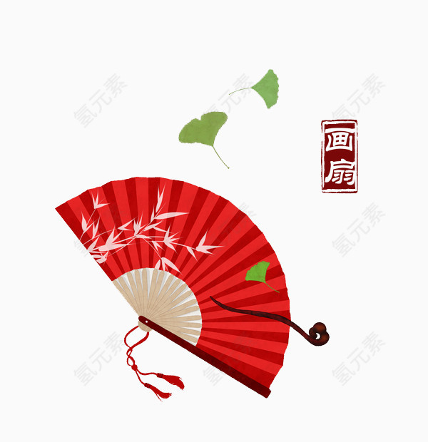 折扇插画画扇