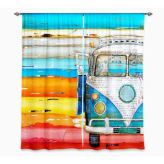 巴士彩虹装饰布艺抱枕