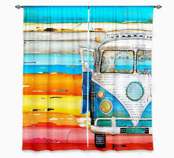 巴士彩虹装饰布艺抱枕