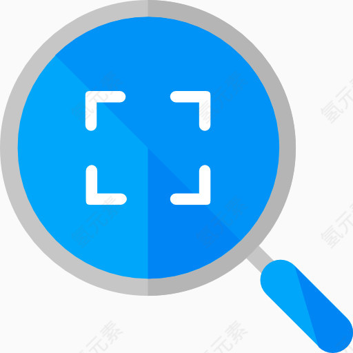 一个蓝色的放大镜